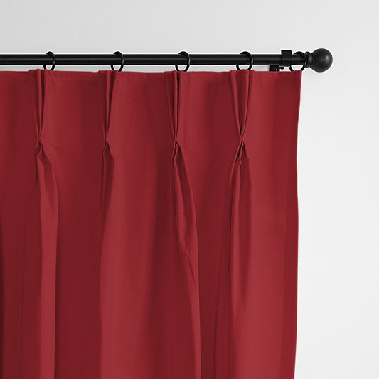 Braxton Red Pinch Pleat Drapes