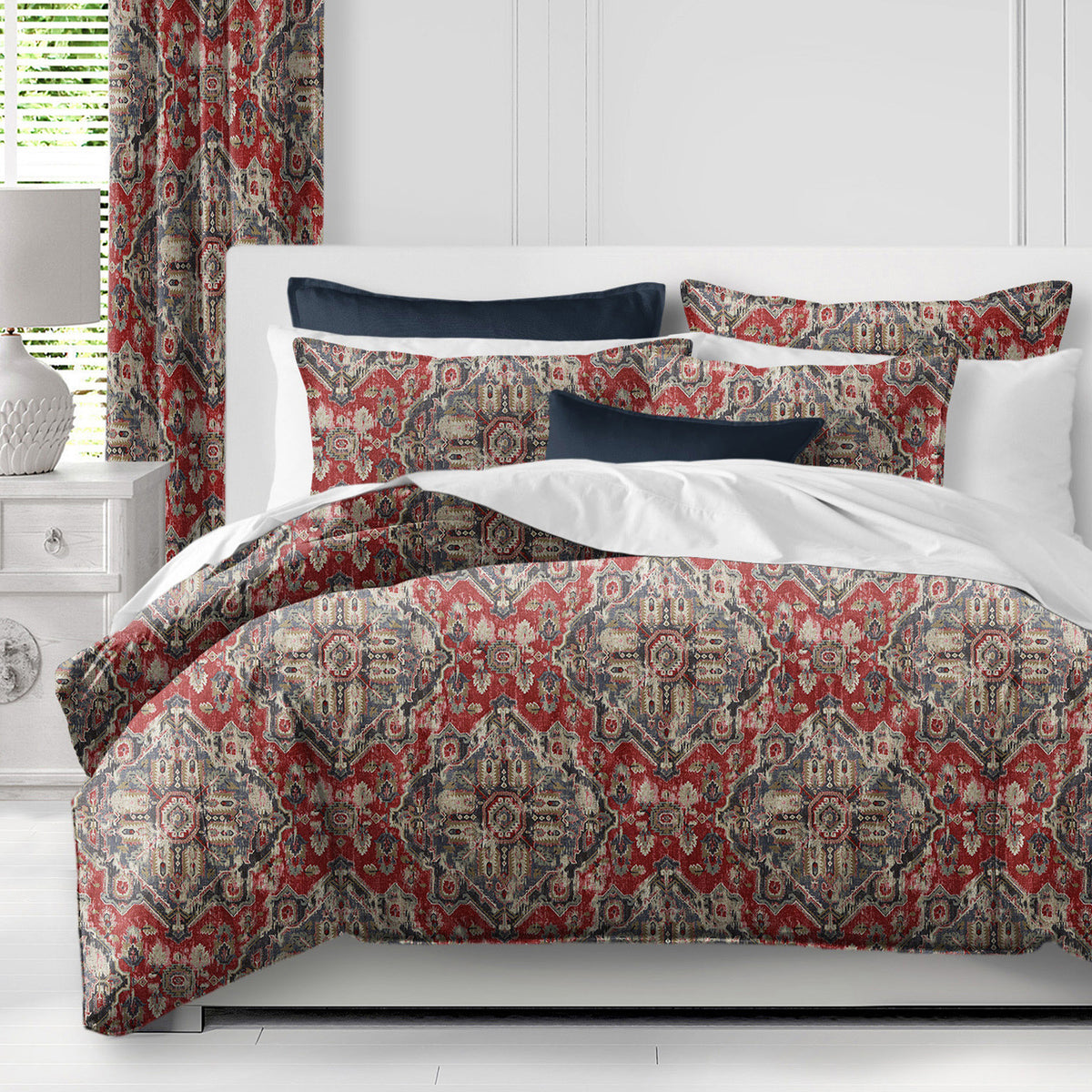 Charvelle Red-Blue Duvet Cover Set