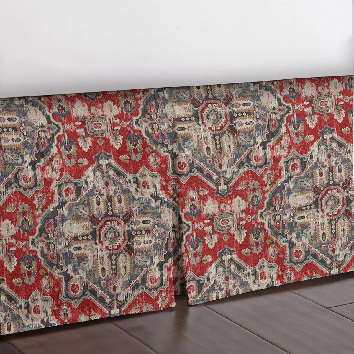 Charvelle Red-Blue Bedskirt