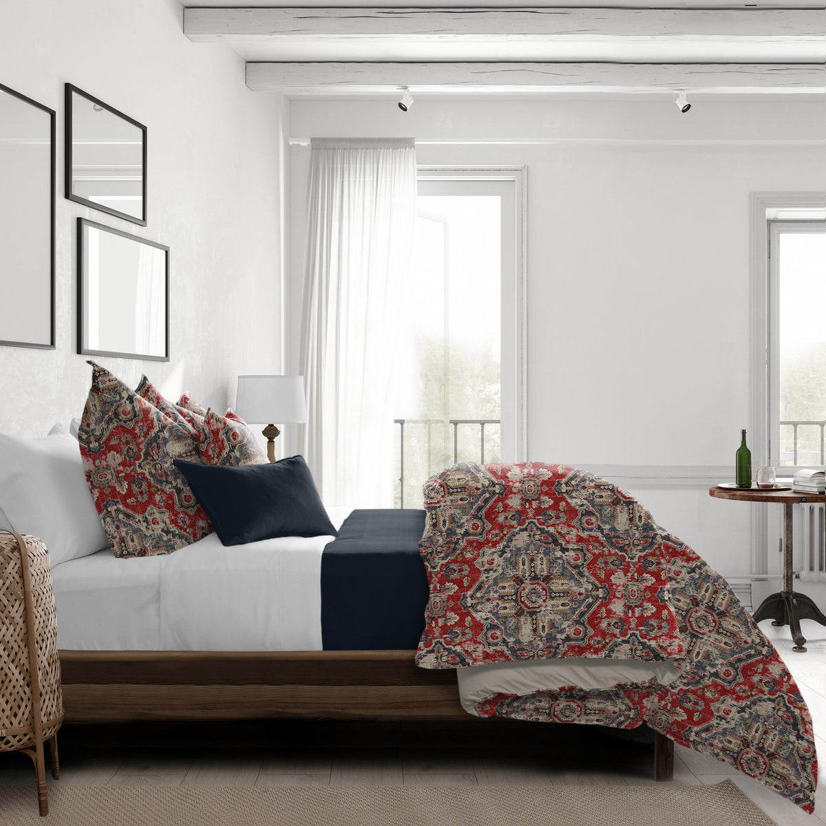 Charvelle Red-Blue Duvet Cover Set