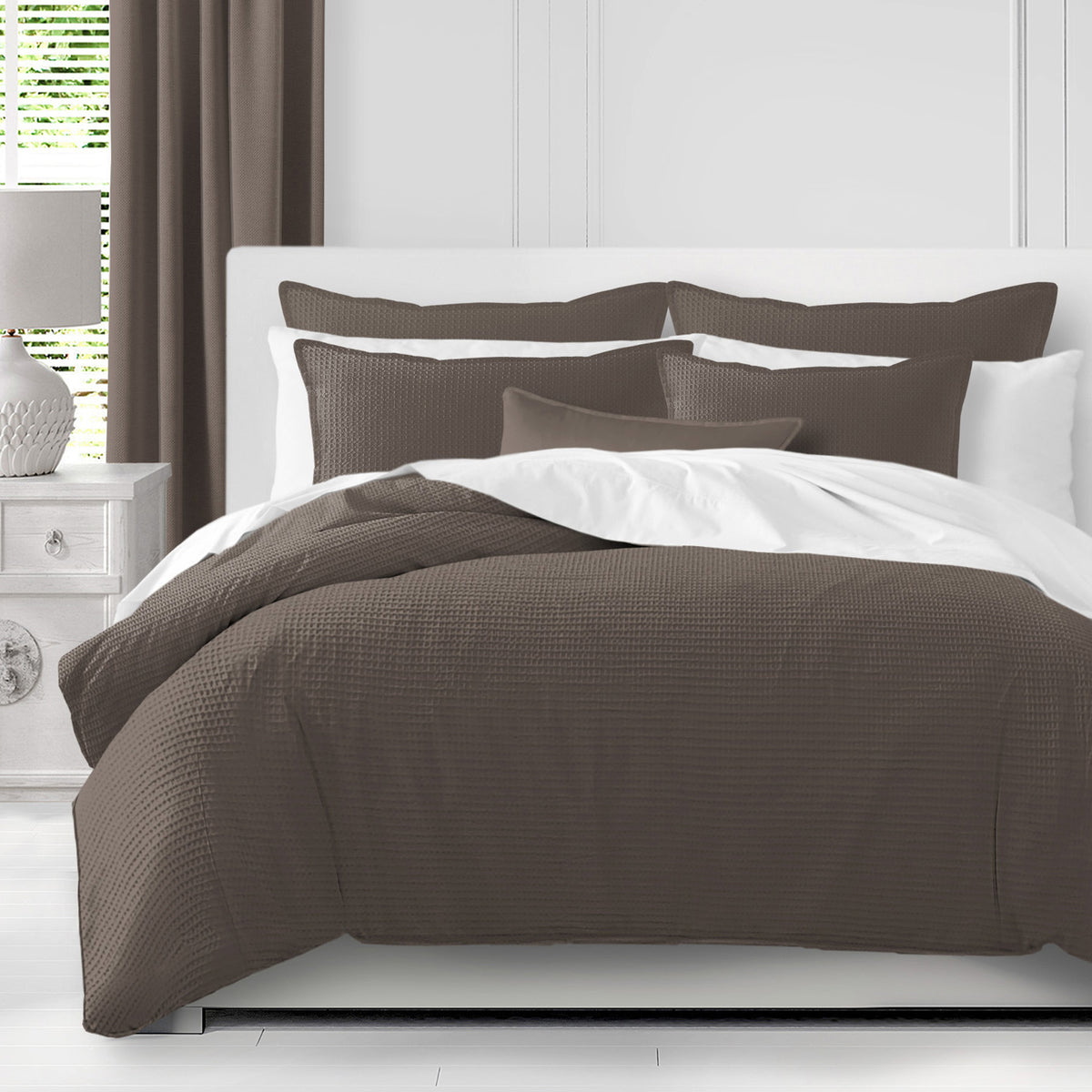 Classic Waffle Mocca Duvet Cover Set