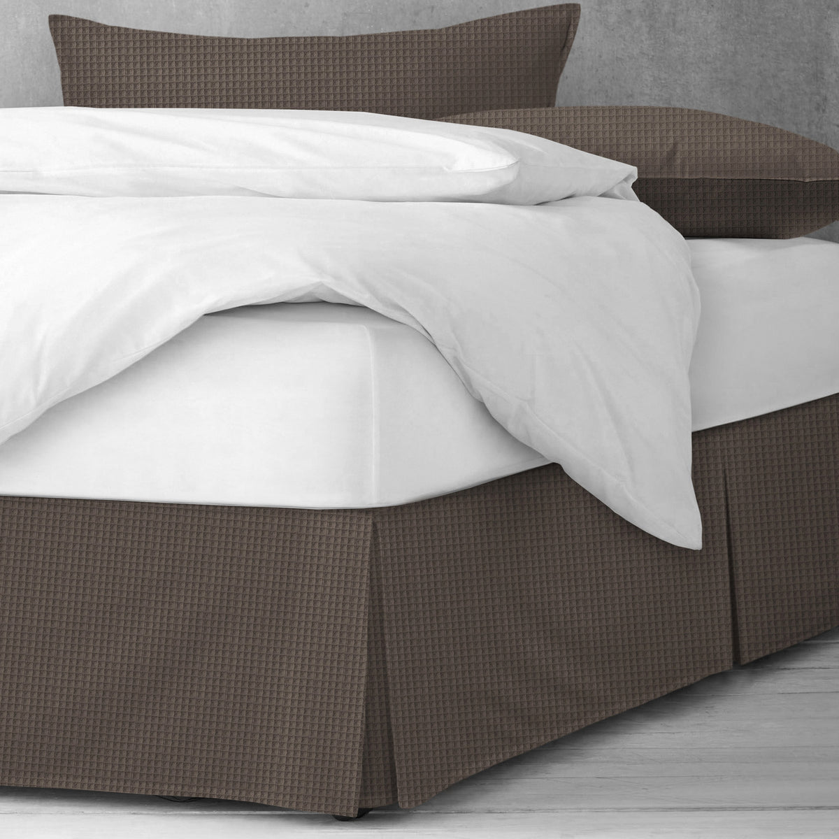 Classic Waffle Mocca Bedskirt