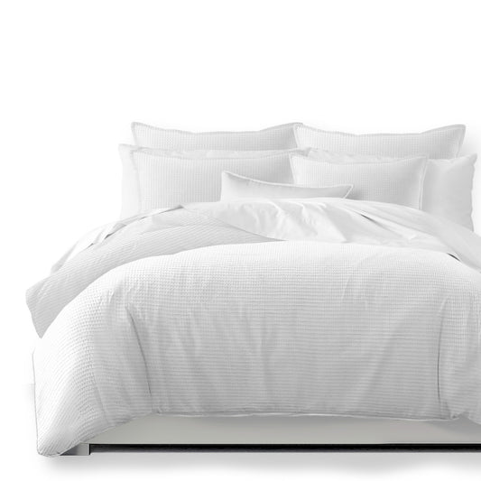 Classic Waffle White Duvet Cover Set