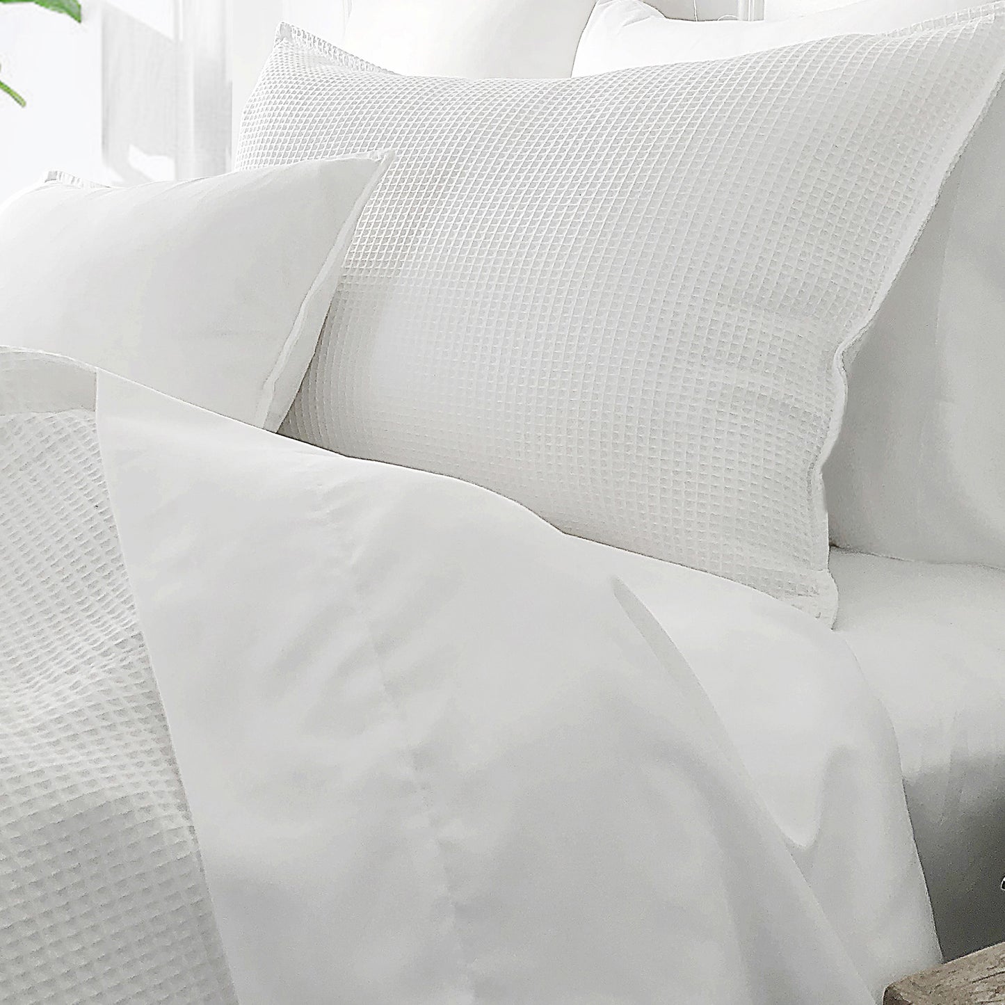 Classic Waffle White Comforter Set