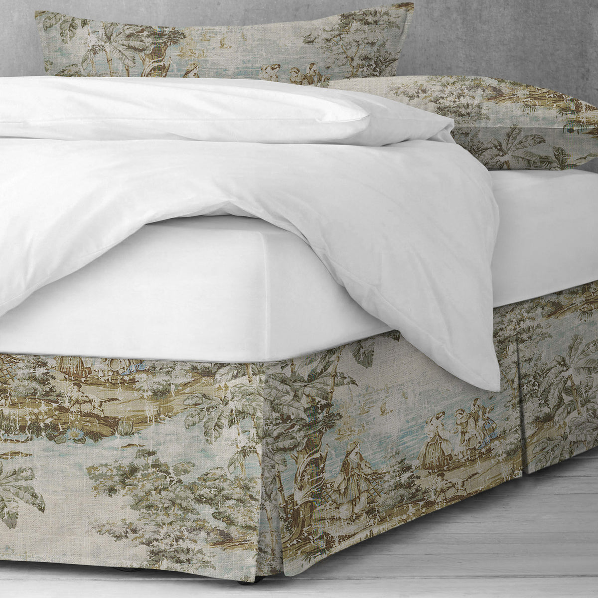 Countryside Natural-Aqua Bedskirt