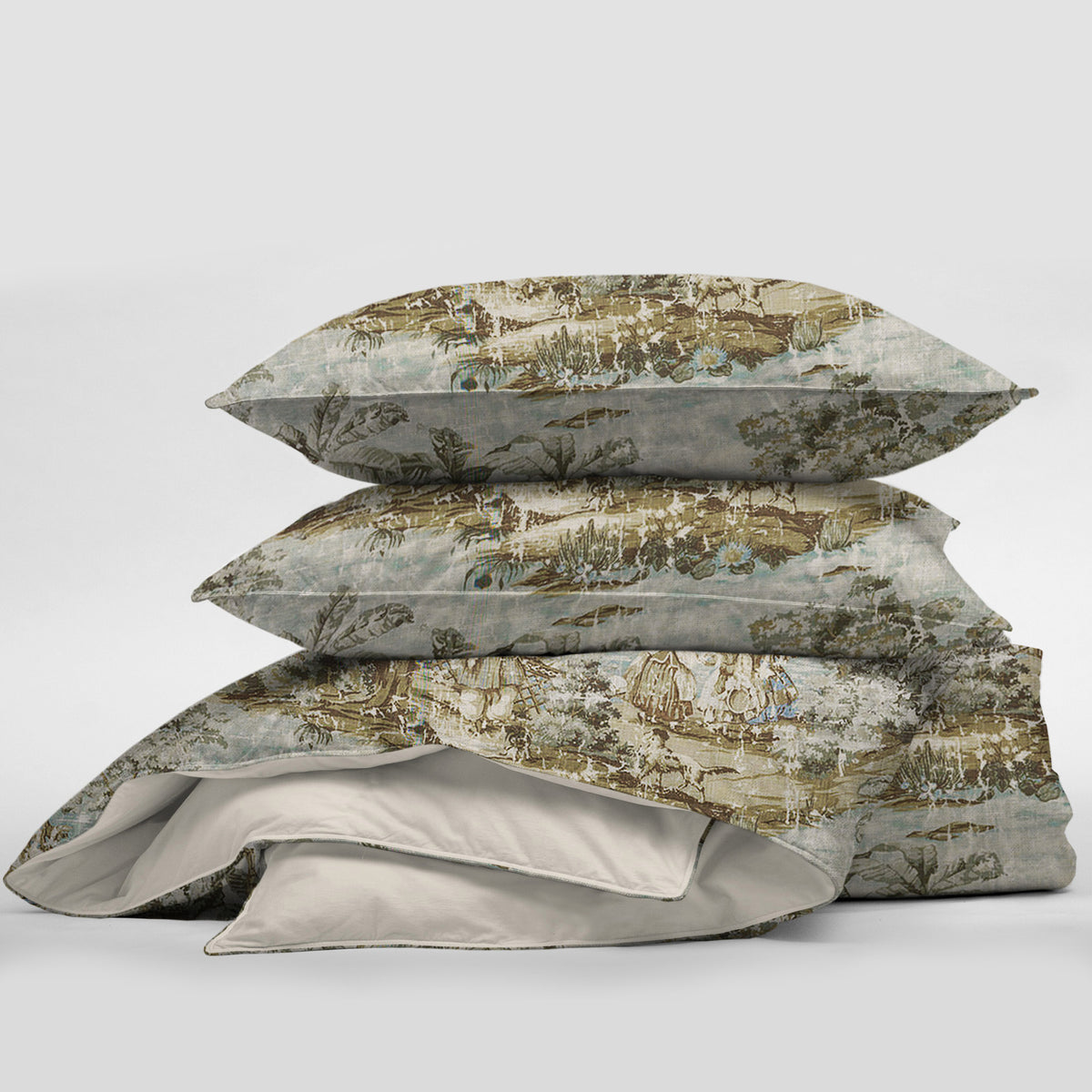 Countryside Natural-Aqua Duvet Cover Set