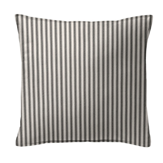 Cruz Ticking Stripes Black-Linen Decorative Pillows