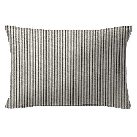 Cruz Ticking Stripes Black-Linen Shams