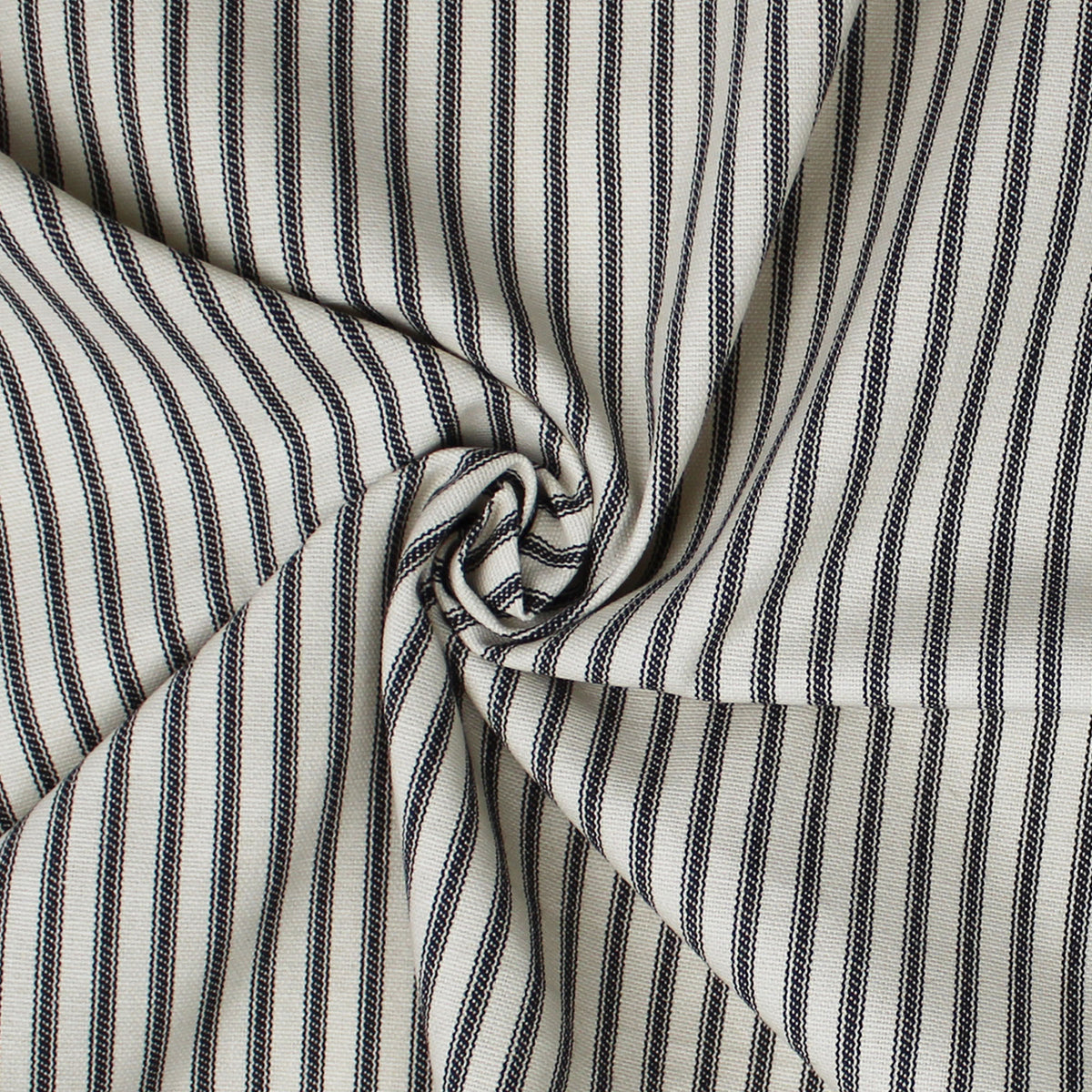 Cruz Ticking Stripes Black-Linen Bedskirt