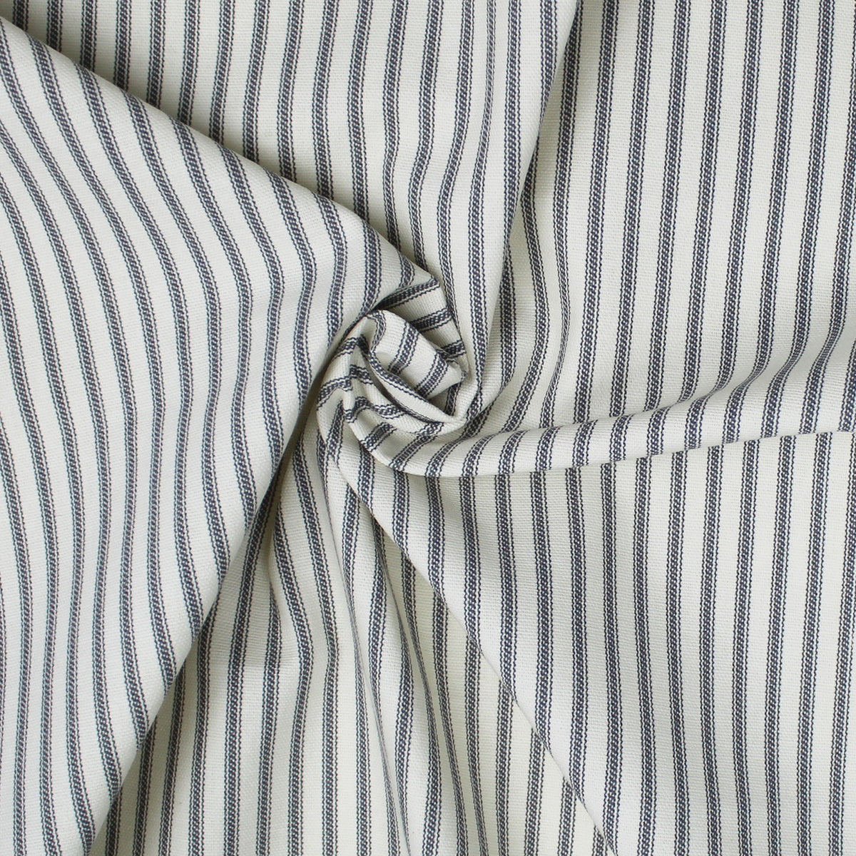 Cruz Ticking Stripes Gray-Ivory Bedskirt