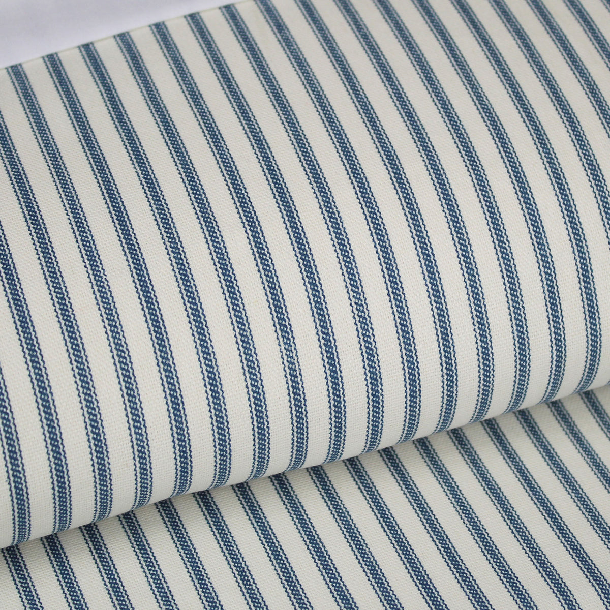 Cruz Ticking Stripes Indigo-Ivory Comforter Set