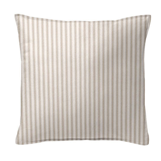 Cruz Ticking Stripes Taupe-Ivory Decorative Pillows