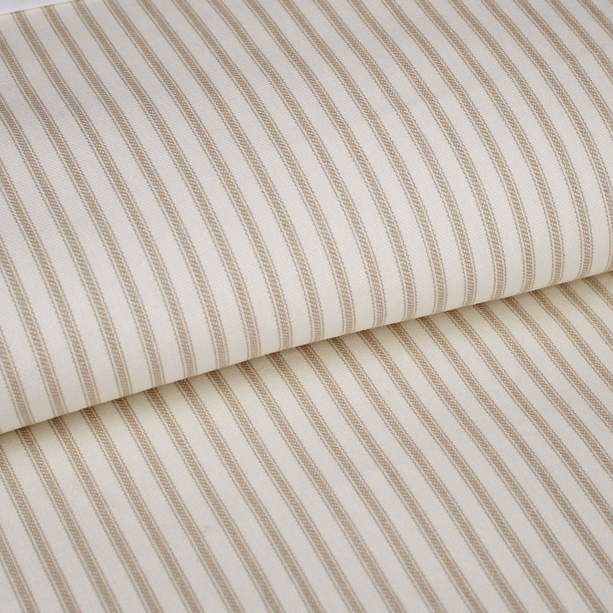 Cruz Ticking Stripes Taupe-Ivory Duvet Cover Set
