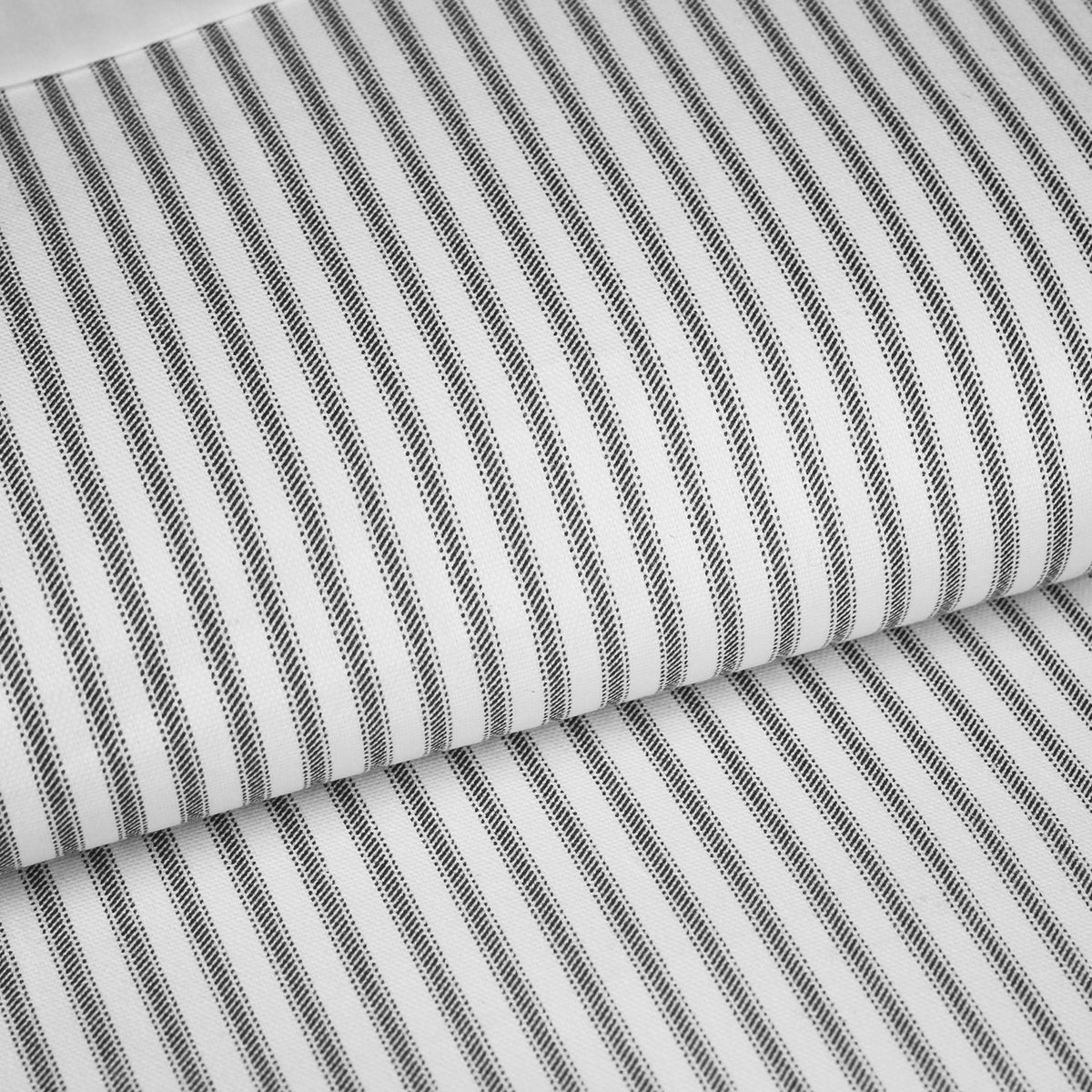 Cruz Ticking Stripes White-Black Coverlet Set
