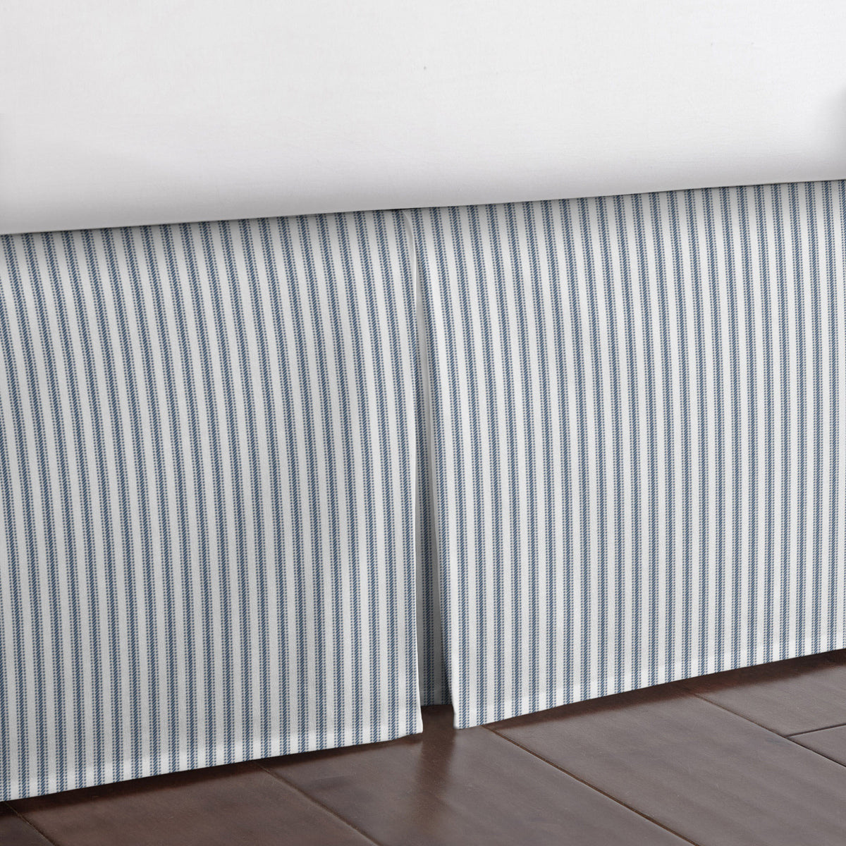 Cruz Ticking Stripes White-Navy Bedskirt