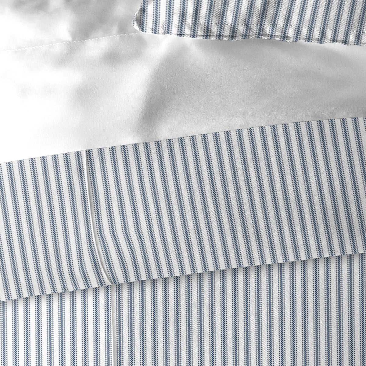 Cruz Ticking Stripes White-Navy Coverlet Set