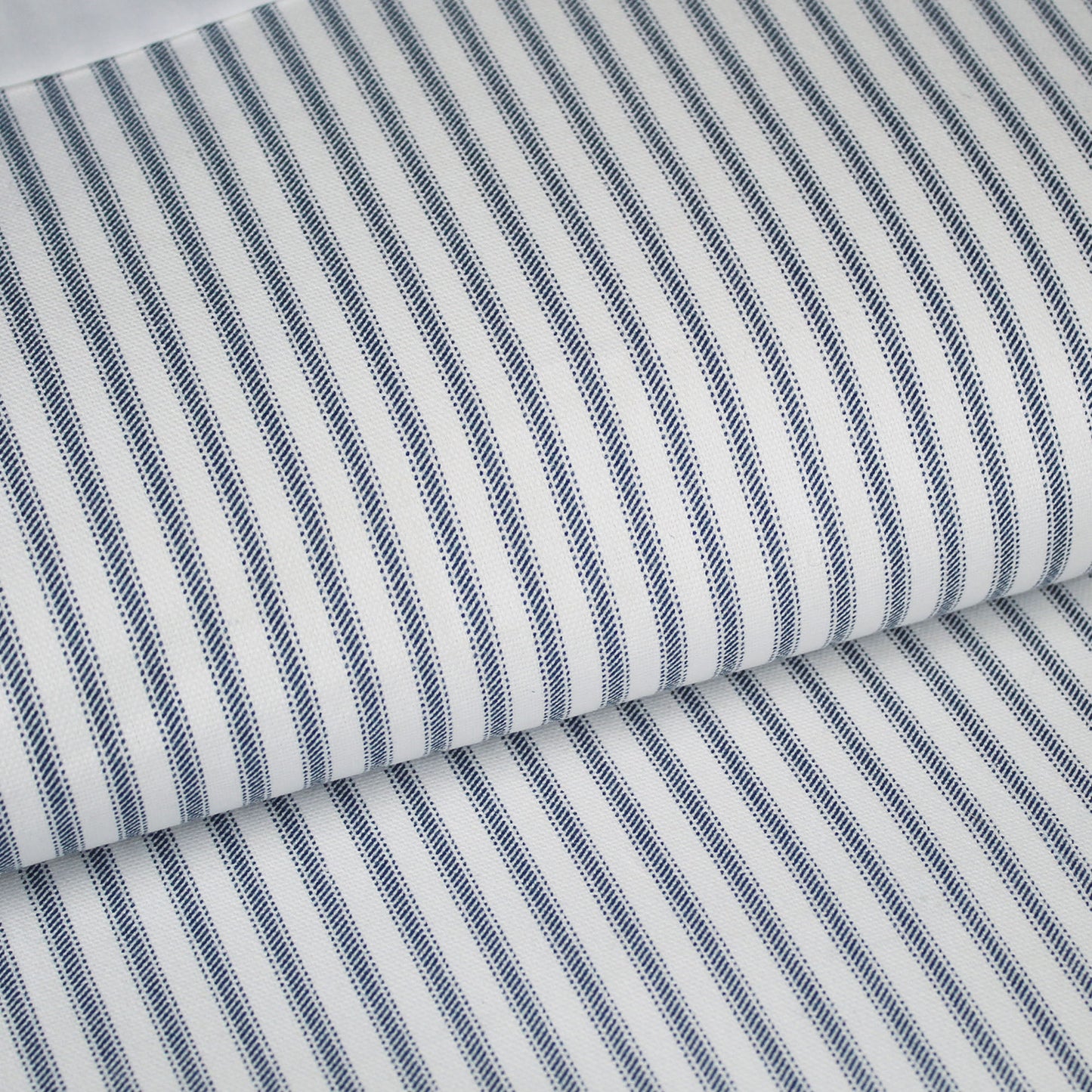 Cruz Ticking Stripes White-Navy Comforter Set