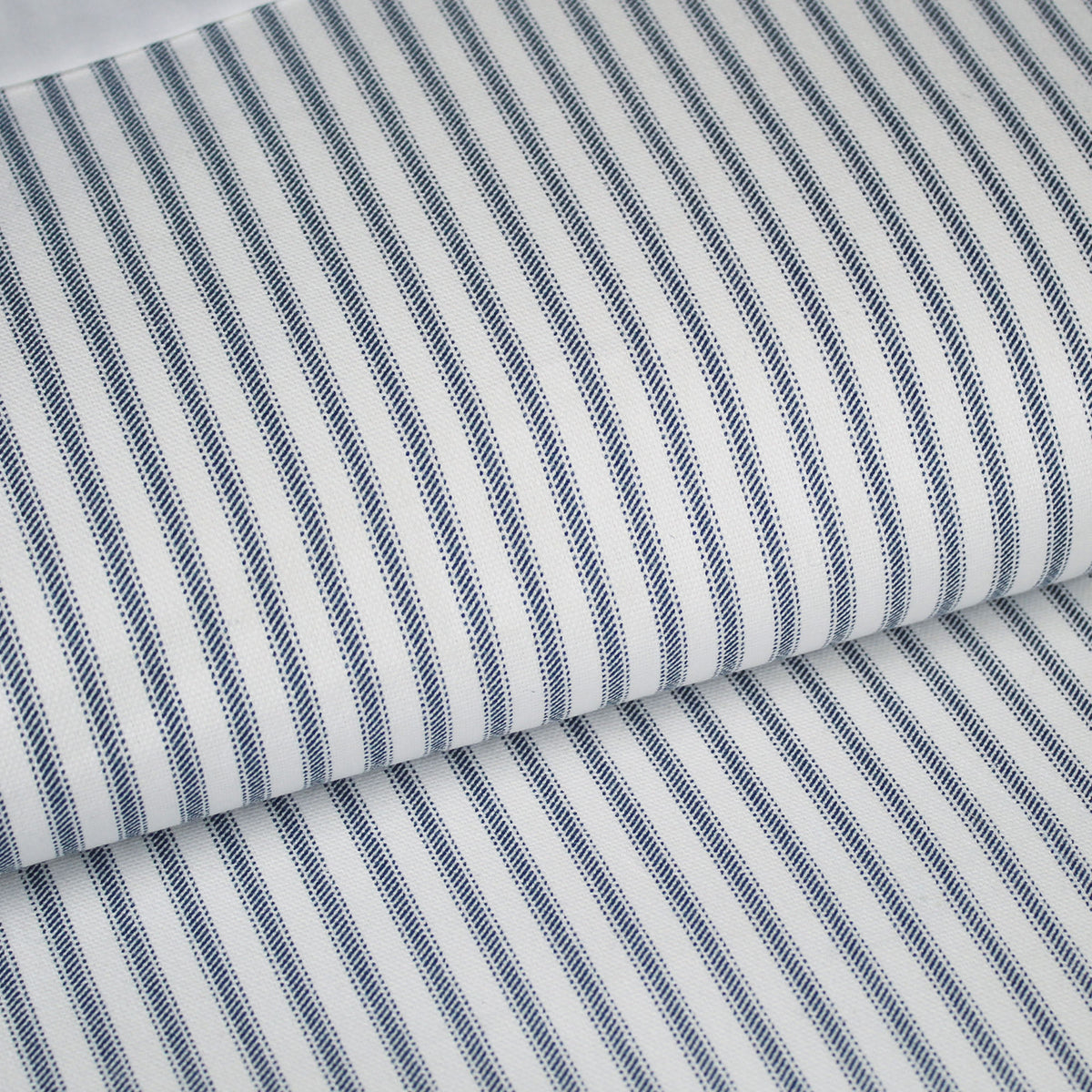Cruz Ticking Stripes White-Navy Coverlet Set
