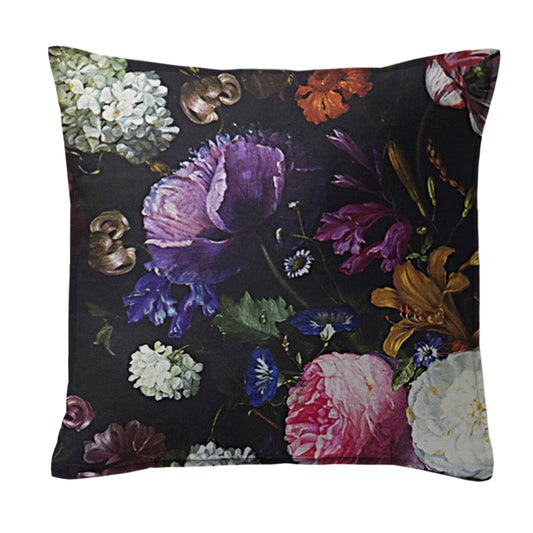 Crystal's Bouquet Black-Floral Decorative Pillows