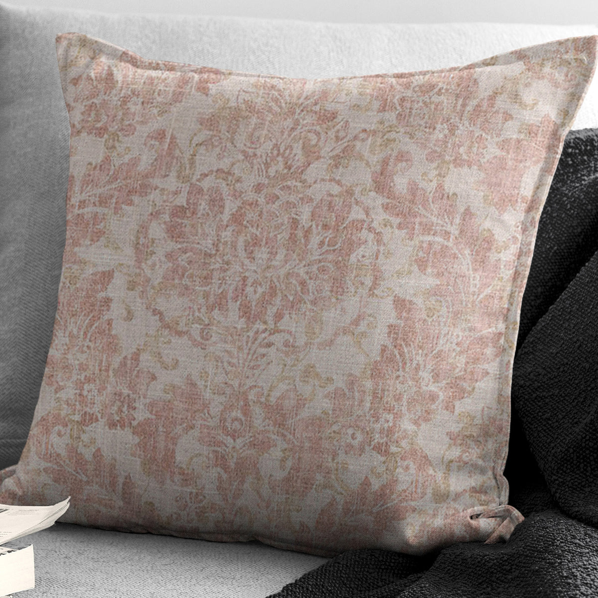 Damaskus Linen Blush Decorative Pillows