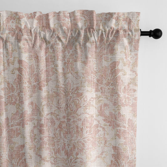 Damaskus Linen Blush Pole Top Drapes