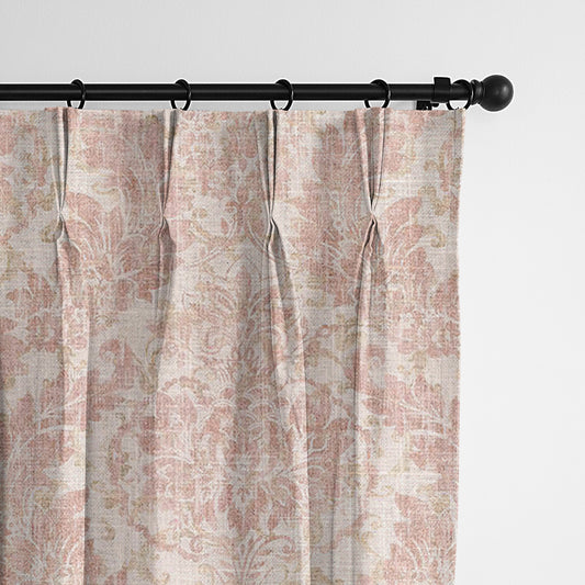 Damaskus Linen Blush Pinch Pleat Drapes