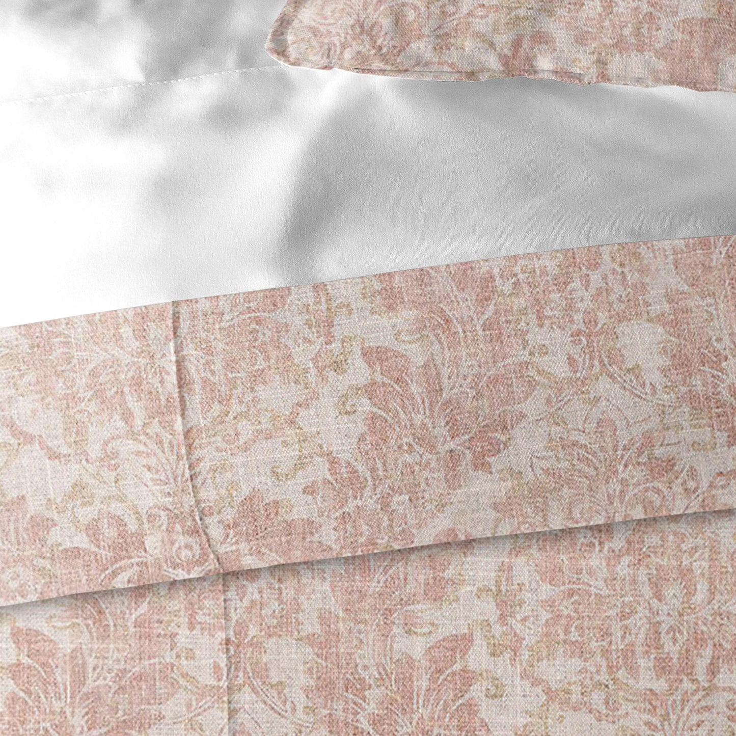 Damaskus Linen Blush Duvet Cover Set
