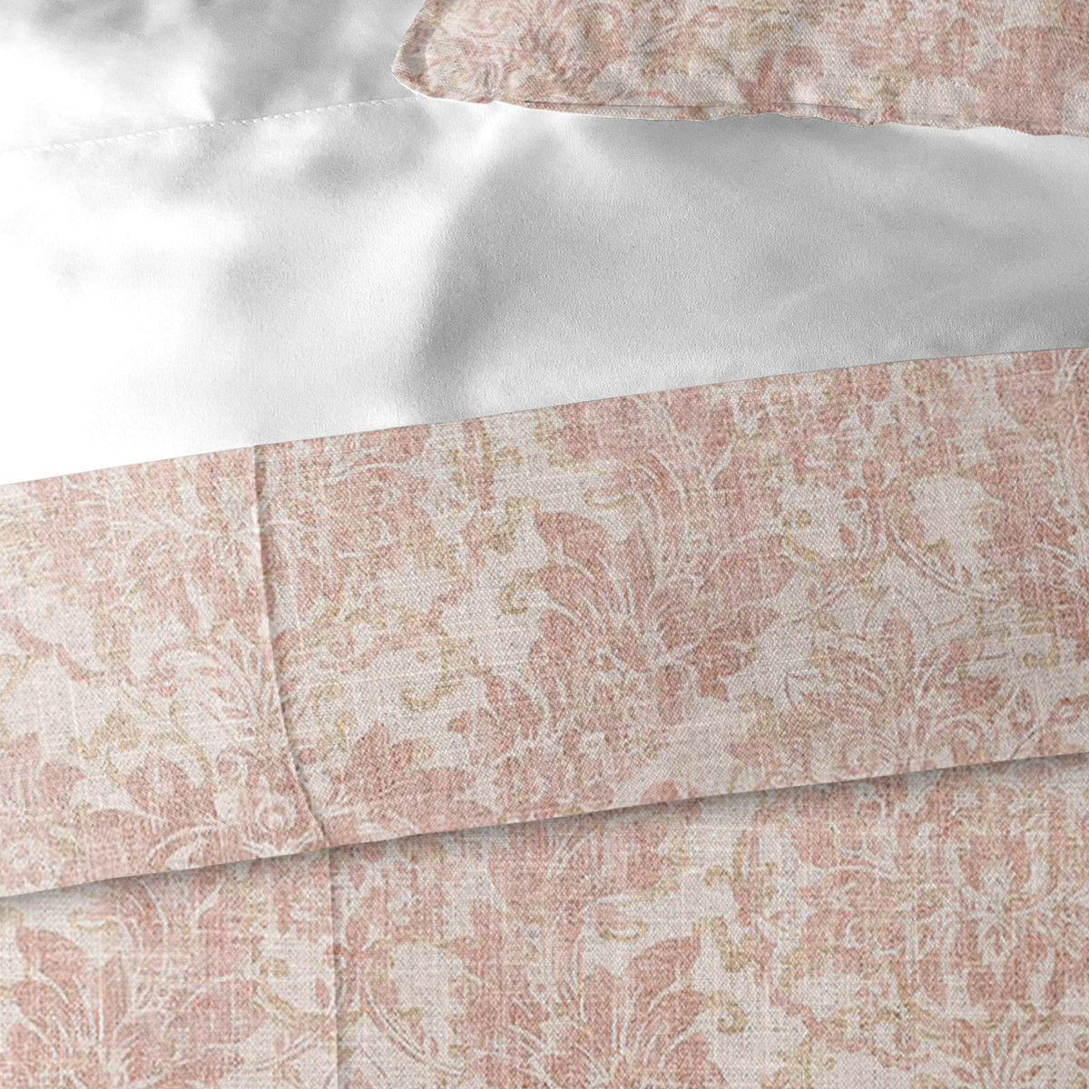 Damaskus Linen Blush Coverlet Set