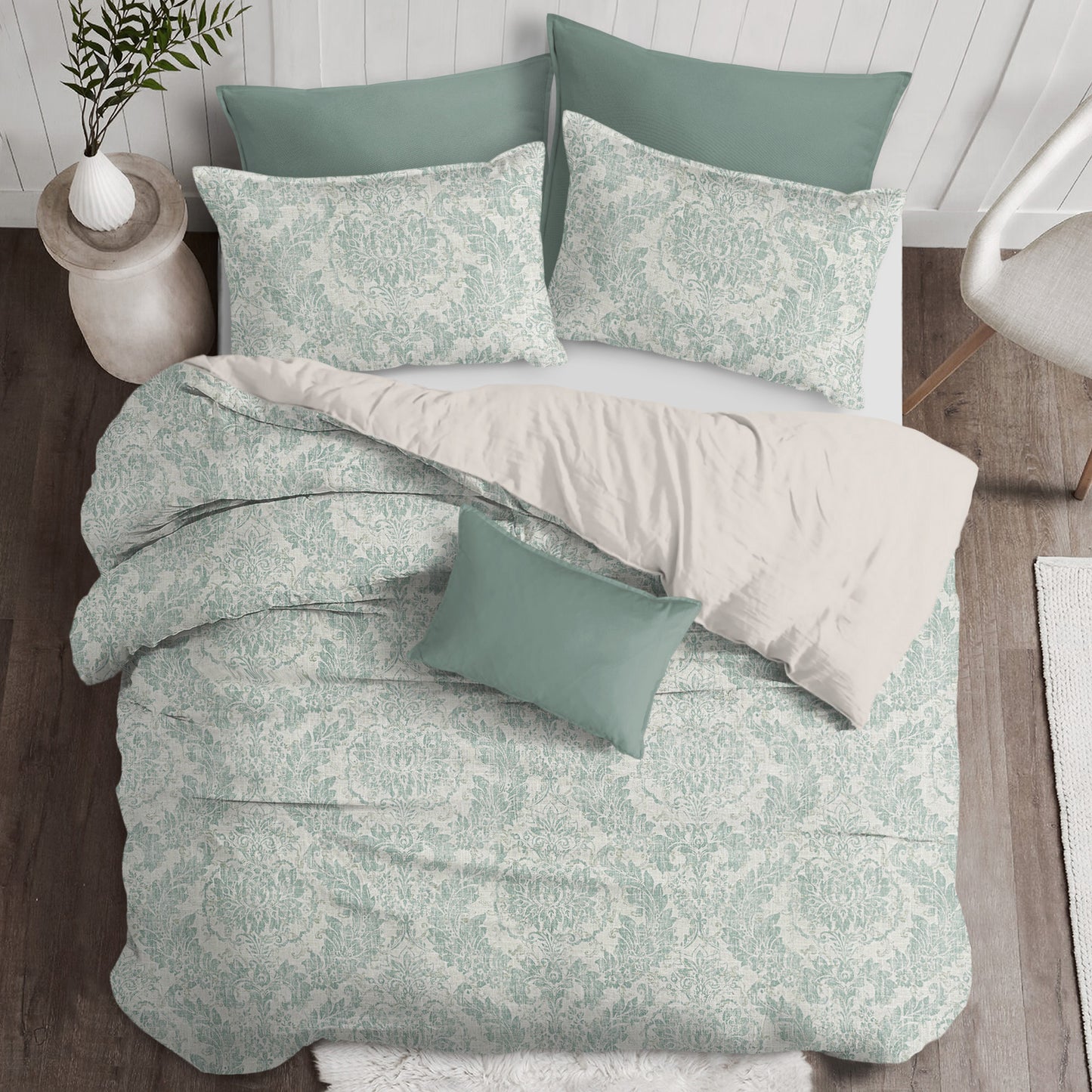 Damaskus Linen Mist Duvet Cover Set
