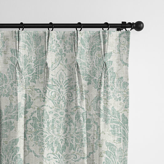 Damaskus Linen Mist Pinch Pleat Drapes