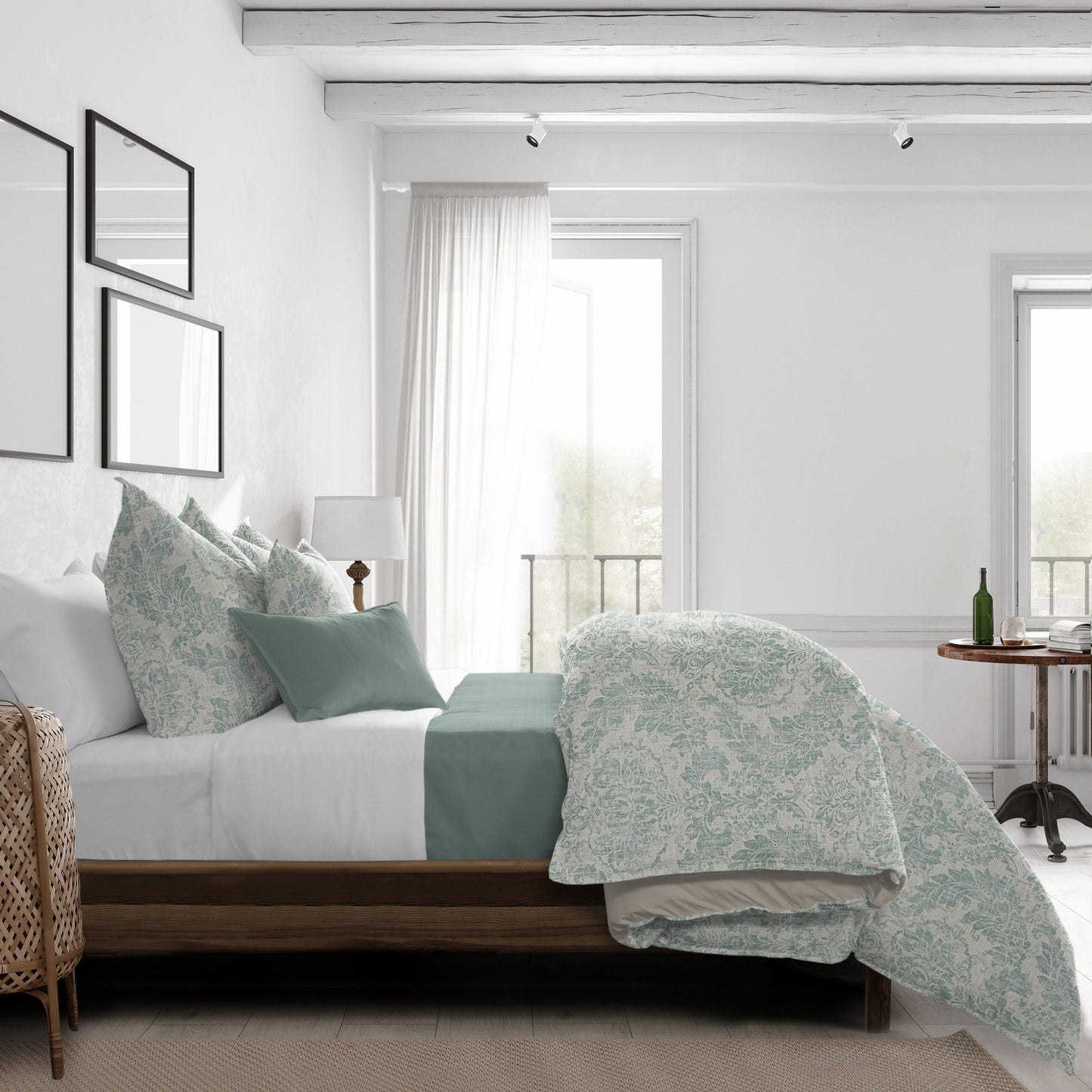 Damaskus Linen Mist Duvet Cover Set