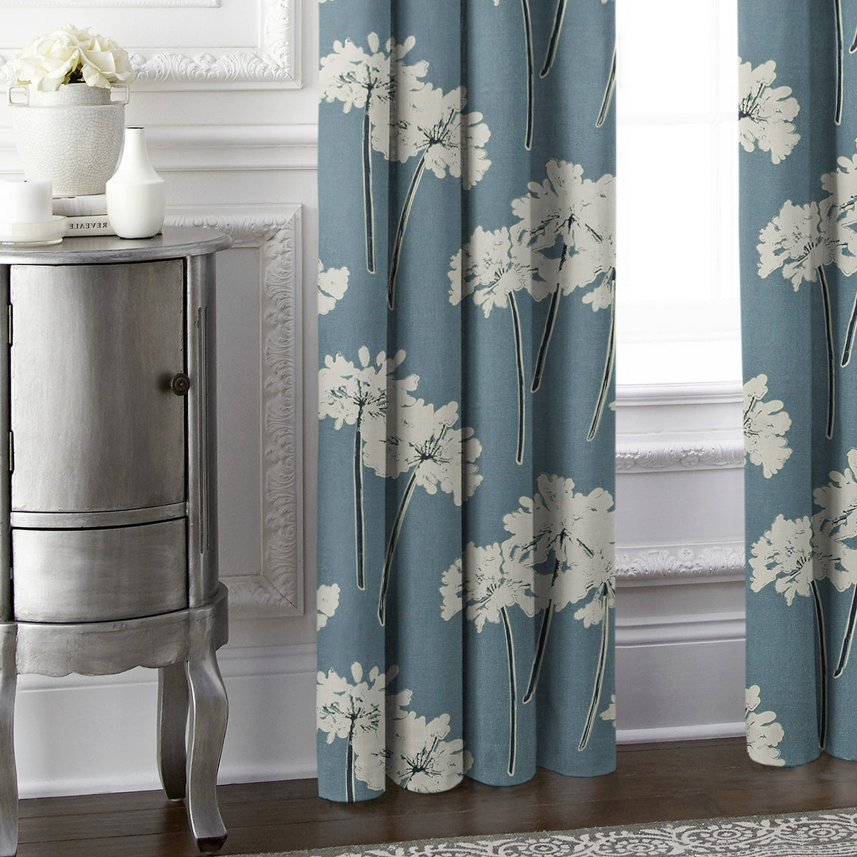 Summerfield Blue Pole Top Drapes