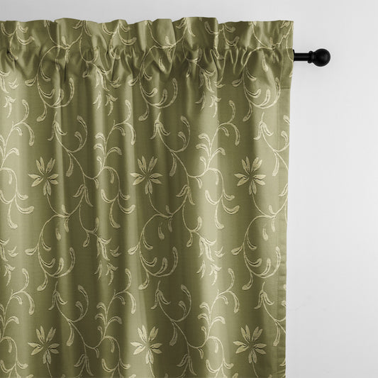 Hayba Olive Pole Top Drapes