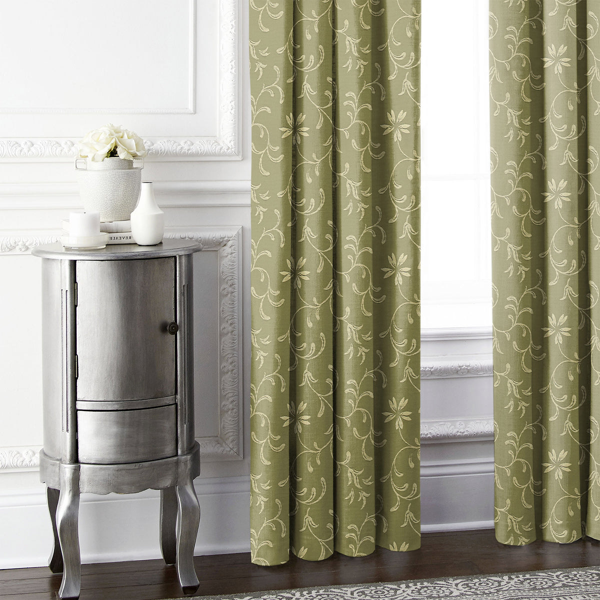 Hayba Olive Pinch Pleat Drapes