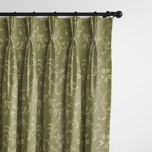 Hayba Olive Pinch Pleat Drapes