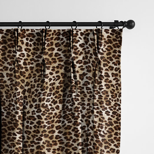 Jolene Animal Print-Black Pinch Pleat Drapes