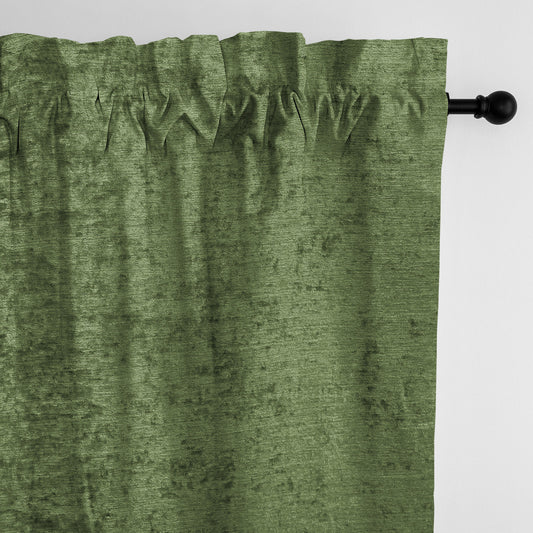 Juno Velvet Caper Pole Top Drapes