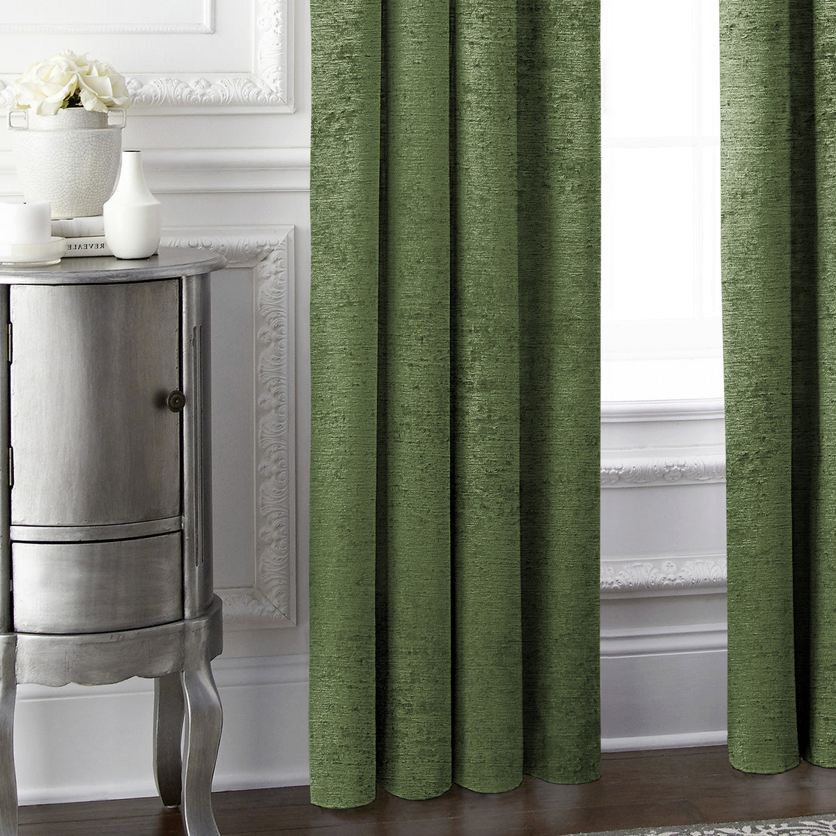 Juno Velvet Caper Pole Top Drapes