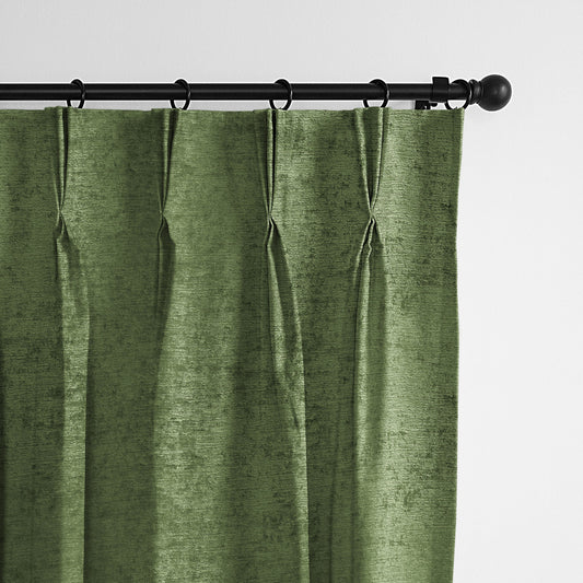 Juno Velvet Caper Pinch Pleat Drapes