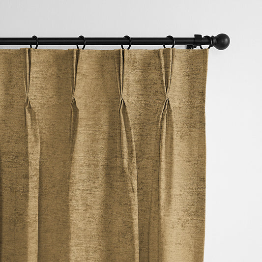 Juno Velvet Gold Pinch Pleat Drapes