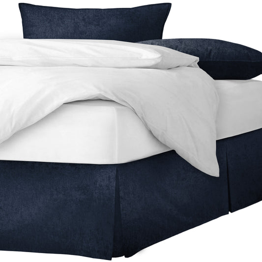 Juno Velvet Navy Bedskirt