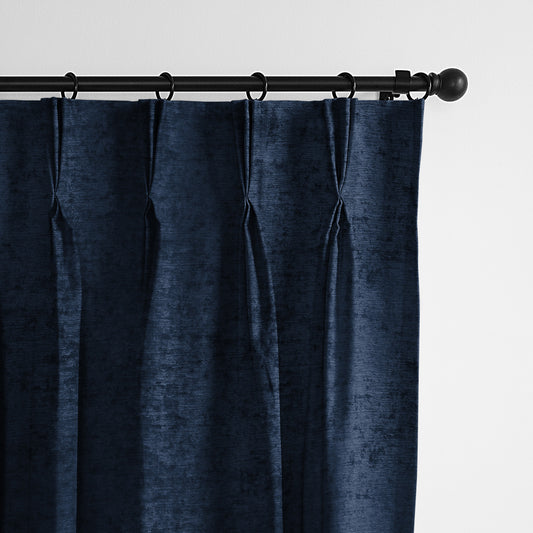 Juno Velvet Navy Pinch Pleat Drapes