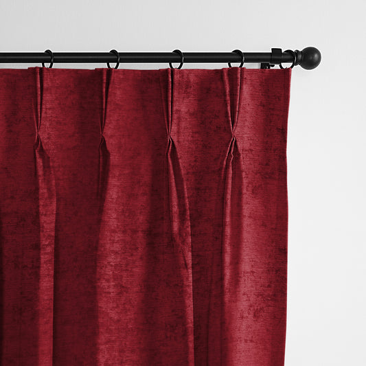 Juno Velvet Red Pinch Pleat Drapes