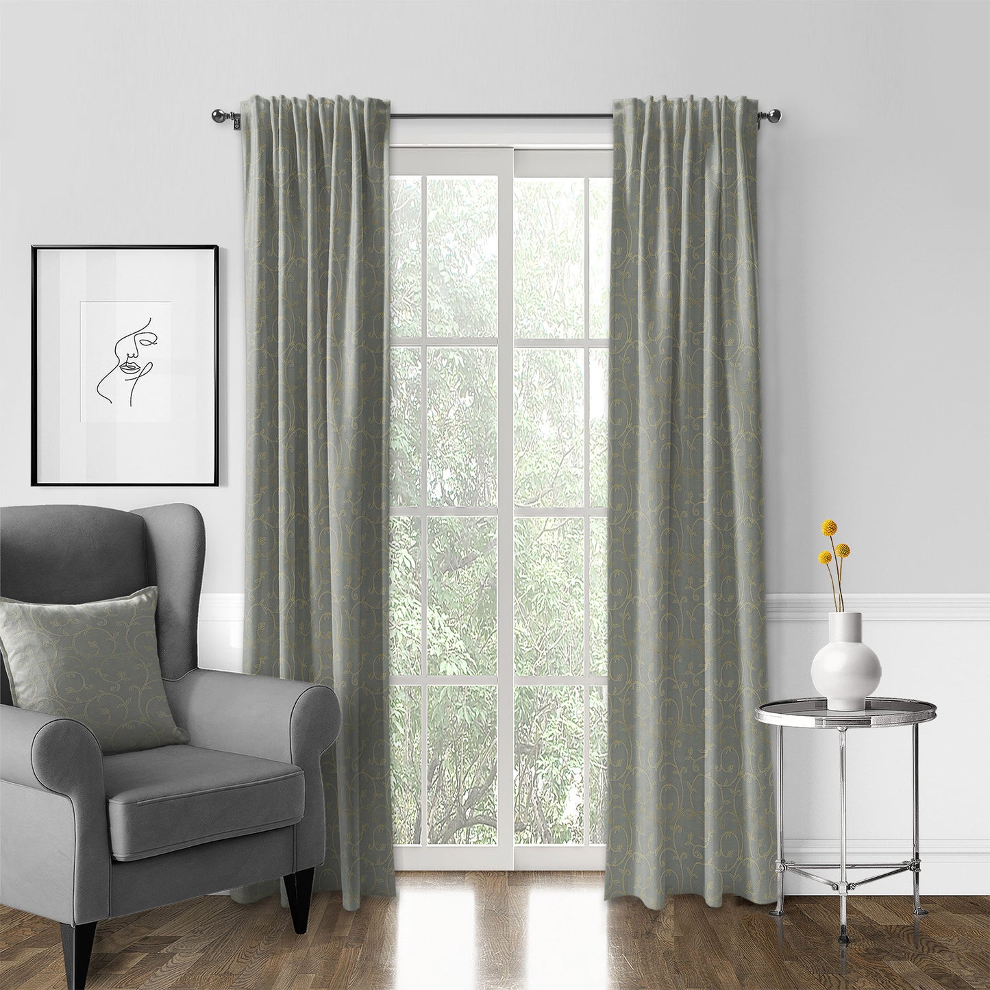 Kalia Gilded Pole Top Drapes