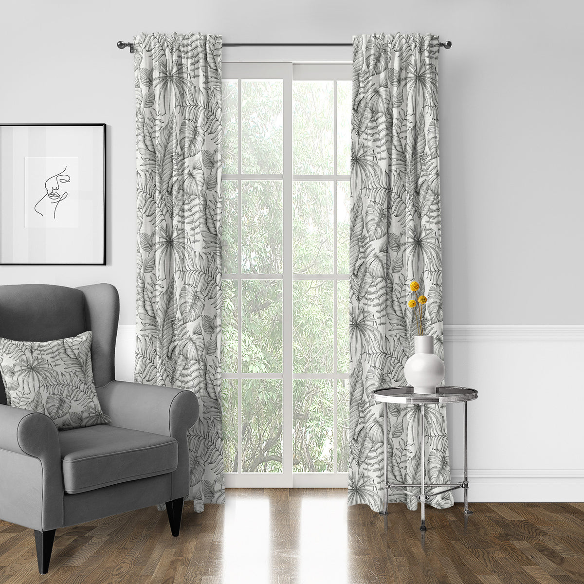 Liraz Black Coal Pole Top Drapes