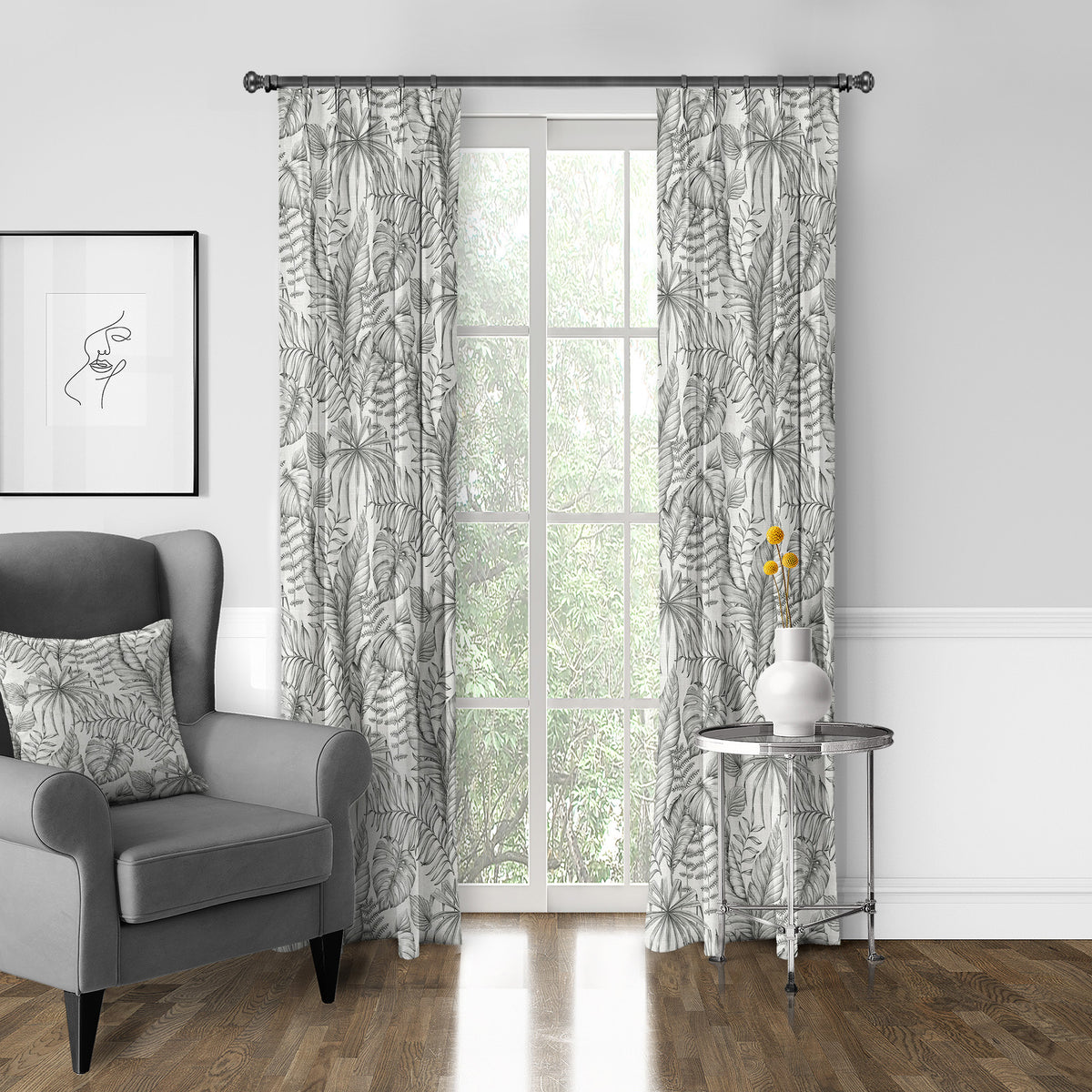 Liraz Black Coal Pinch Pleat Drapes