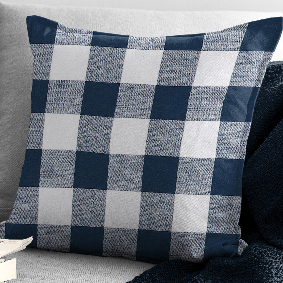 Lumberjack Check Indigo-White Decorative Pillows