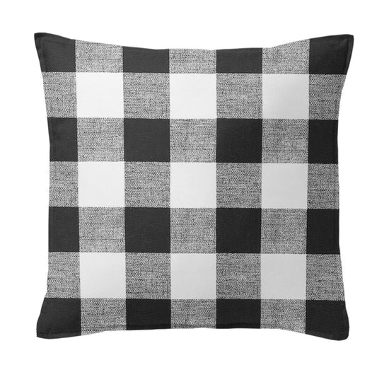 Lumberjack Check White-Black Decorative Pillows