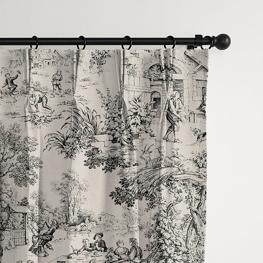 Maison Toile Black Pinch Pleat Drapes