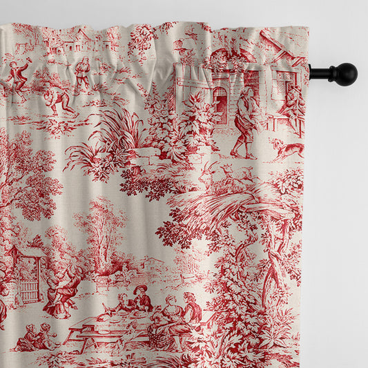 Maison Toile Red Pole Top Drapes